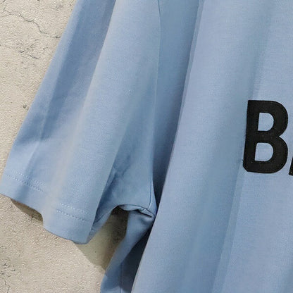 Berluti Front Logo T-Shirt Light Blue Cotton Size M