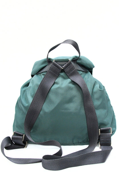 PRADA Triangle Logo Nylon Backpack Emerald Green