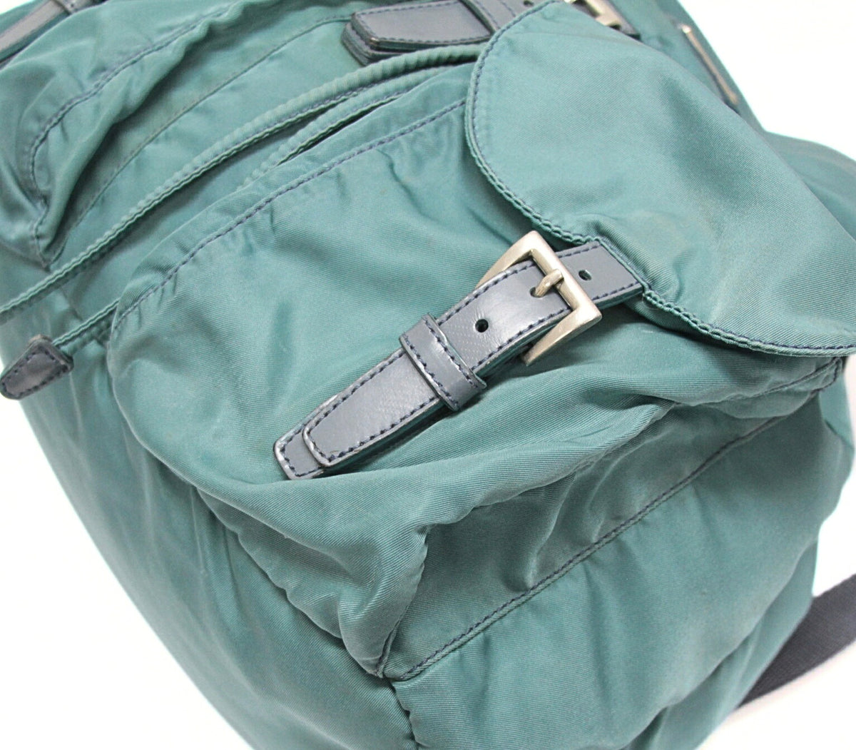 PRADA Triangle Logo Nylon Backpack Emerald Green