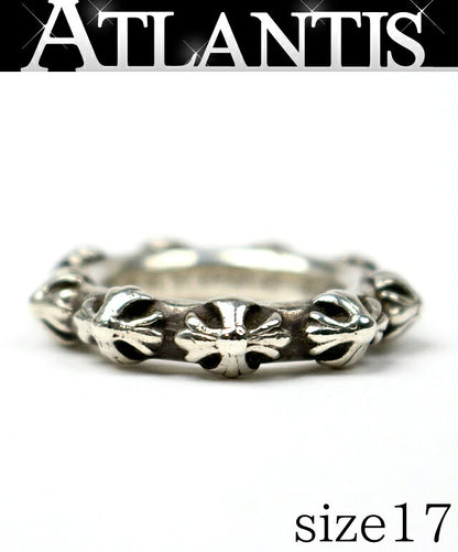 CHROME HEARTS Silver 925 Cross Band Ring Size JP 17
