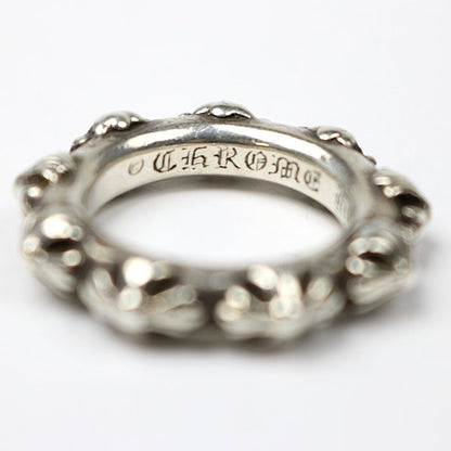 CHROME HEARTS Silver 925 Cross Band Ring Size JP 17