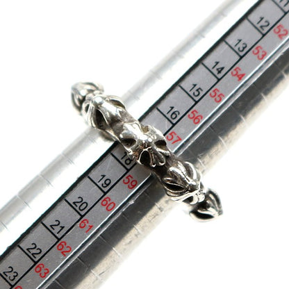 CHROME HEARTS Silver 925 Cross Band Ring Size JP 17