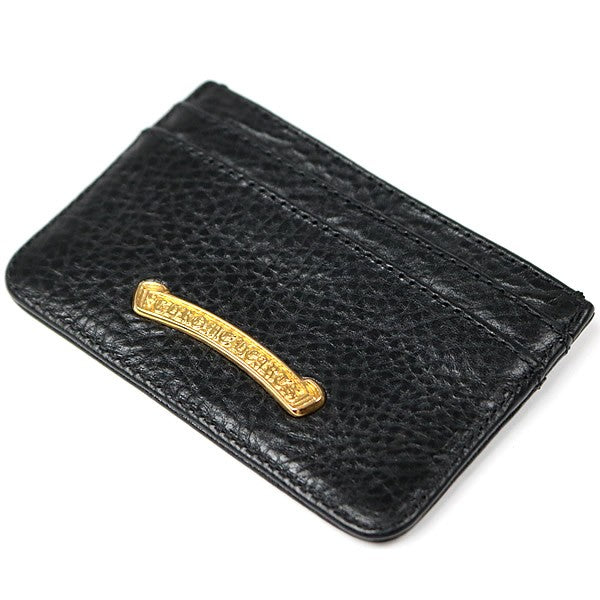 CHROME HEARTS 22K Double Side Scroll Label Case Black/Gold