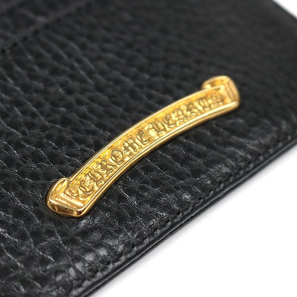 CHROME HEARTS 22K Double Side Scroll Label Case Black/Gold