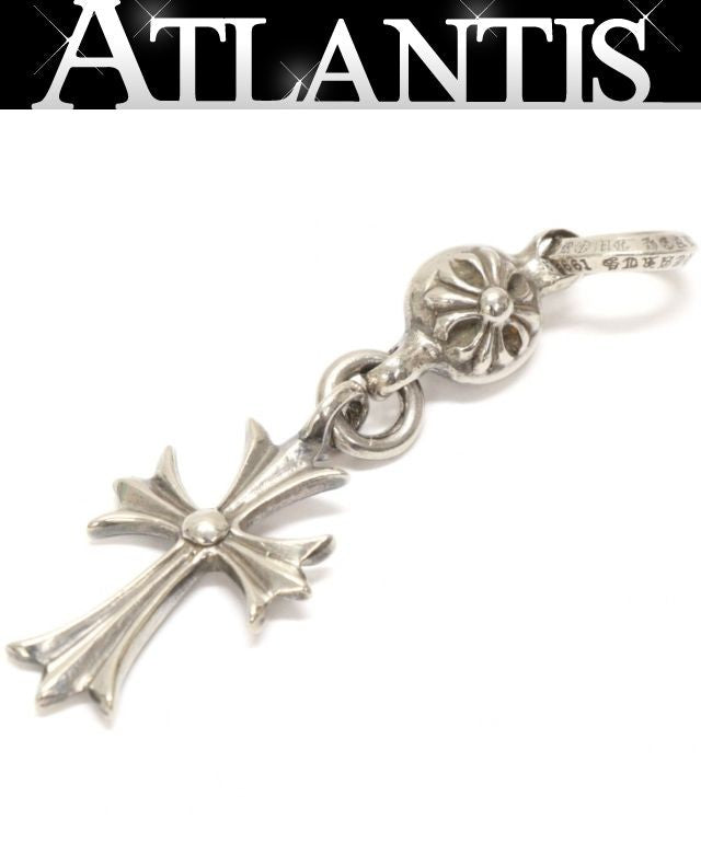 CHROME HEARTS 1 Ball Tiny CH Cross SV925 Pendant Silver