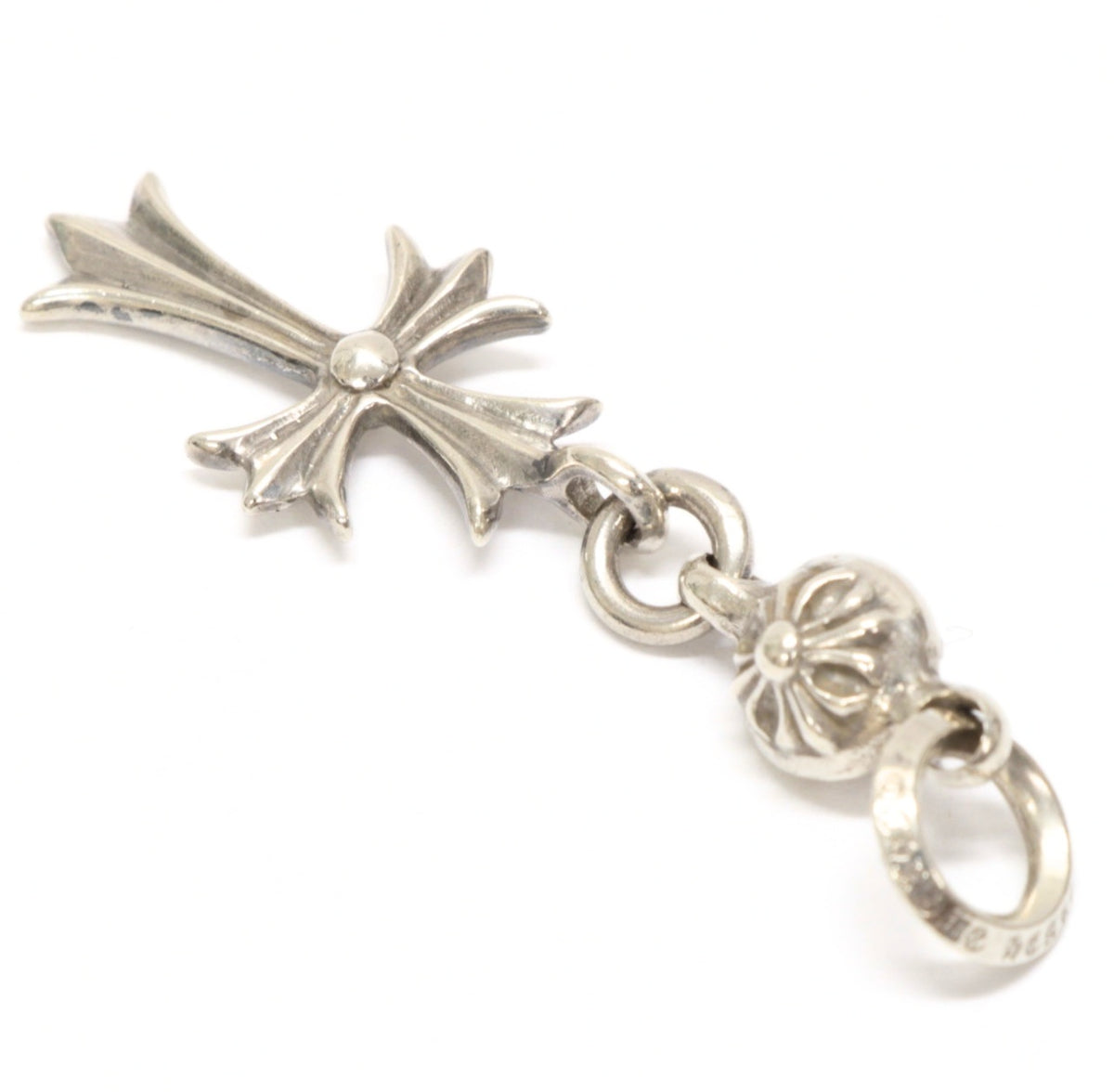 CHROME HEARTS 1 Ball Tiny CH Cross SV925 Pendant Silver