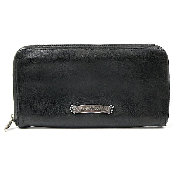 CHROME HEARTS REC F ZIP #2 Fleur Round Zip Wallet Black