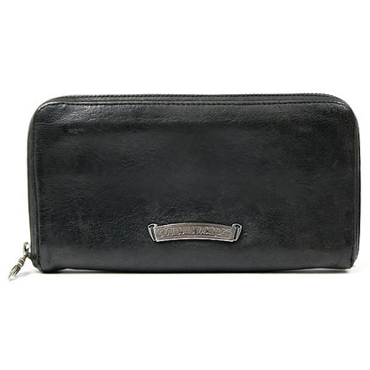 CHROME HEARTS REC F ZIP #2 Fleur Round Zip Wallet Black