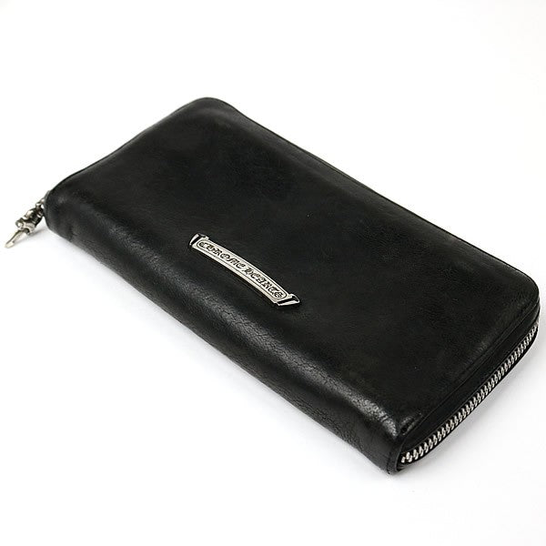 CHROME HEARTS REC F ZIP #2 Fleur Round Zip Wallet Black