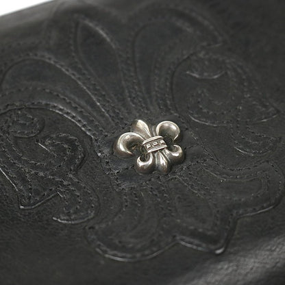 CHROME HEARTS REC F ZIP #2 Fleur Round Zip Wallet Black
