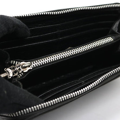 CHROME HEARTS REC F ZIP #2 Fleur Round Zip Wallet Black