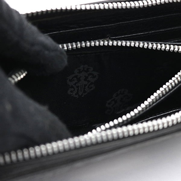 CHROME HEARTS REC F ZIP #2 Fleur Round Zip Wallet Black