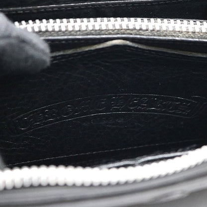 CHROME HEARTS REC F ZIP #2 Fleur Round Zip Wallet Black
