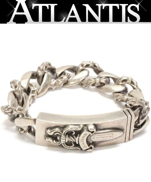 CHROME HEARTS Dagger ID Fancy Link Bracelet Silver