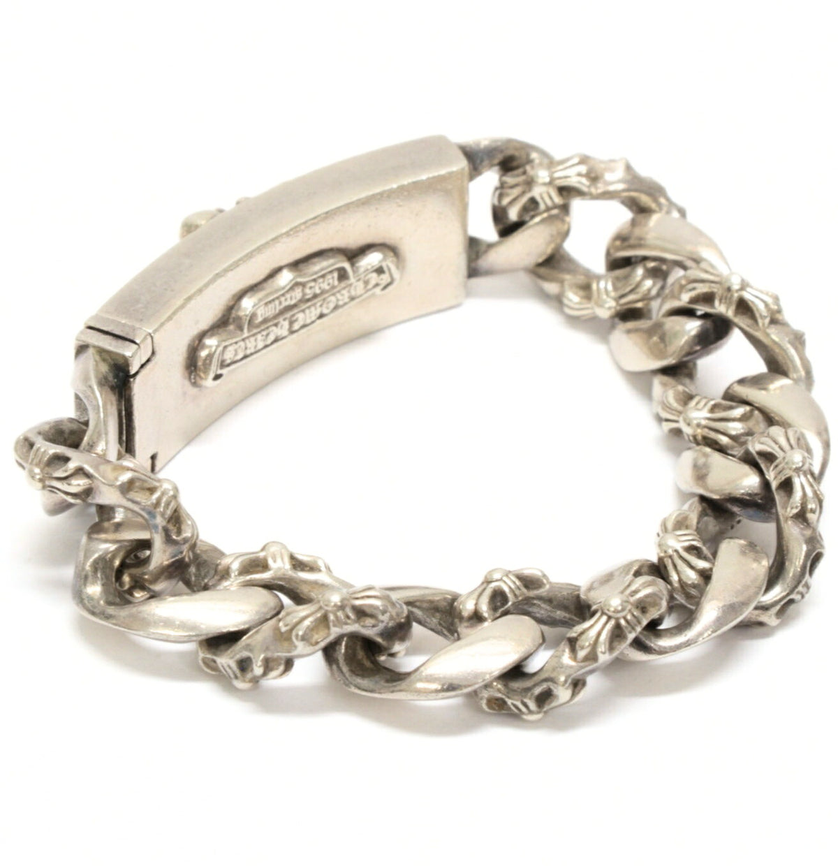 CHROME HEARTS Dagger ID Fancy Link Bracelet Silver