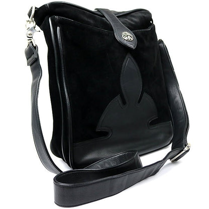 CHROME HEARTS Fleur Knee Suede Leather Paneled Shoulder Bag