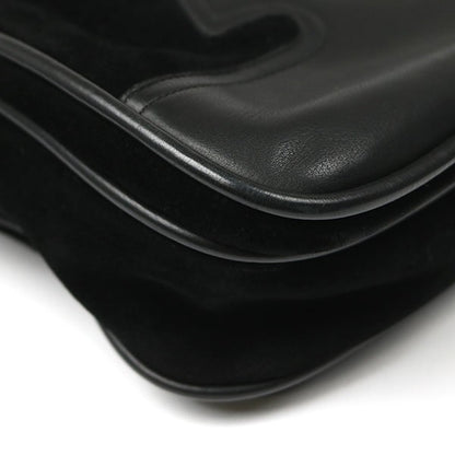 CHROME HEARTS Fleur Knee Suede Leather Paneled Shoulder Bag