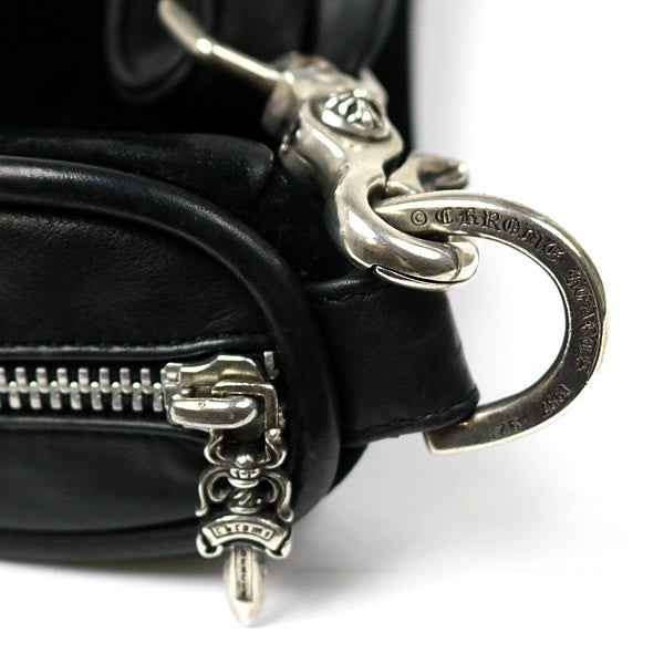 CHROME HEARTS Fleur Knee Suede Leather Paneled Shoulder Bag