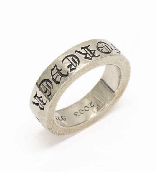 CHROME HEARTS 6mm Spacer "FOREVER" Silver 925 Ring Size JP 13