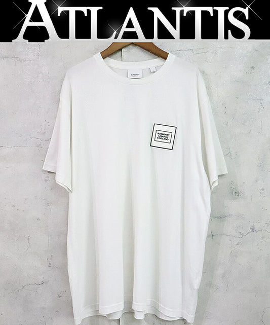 BURBERRY Rubber Logo Short-Sleeve T-Shirt White Size M