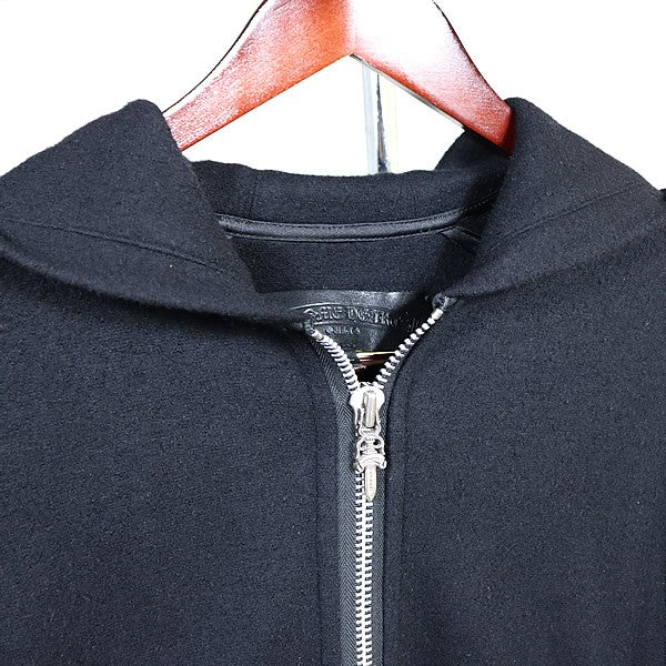 CHROME HEARTS Double Zip CH Cross Patch Hoodie Black Size L