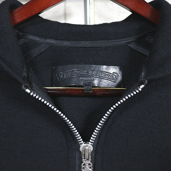 CHROME HEARTS Double Zip CH Cross Patch Hoodie Black Size L