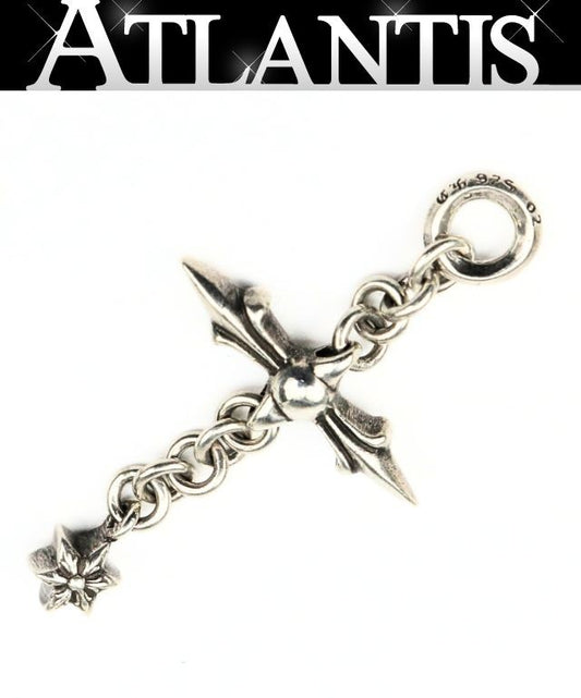CHROME HEARTS Rolly Cross Pendant Charm Silver 925
