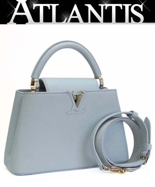 Louis Vuitton Capucines BB Leather Blue Handbag