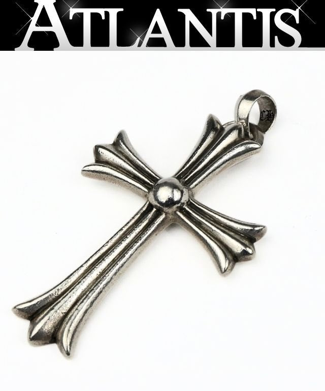 CHROME HEARTS Large Cross With Bail Pendant Charm Silver