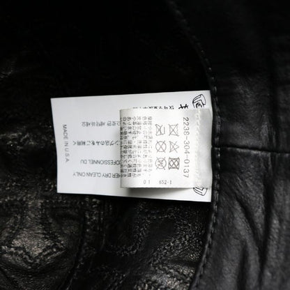 CHROME HEARTS Cemetery Cross Patch Leather Hat Black Size M