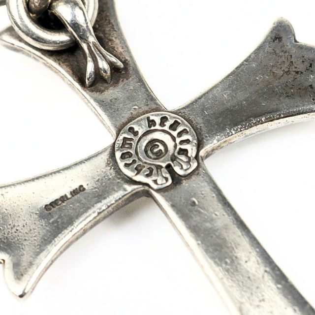 CHROME HEARTS Large Cross Split Dagger Keyring Silver