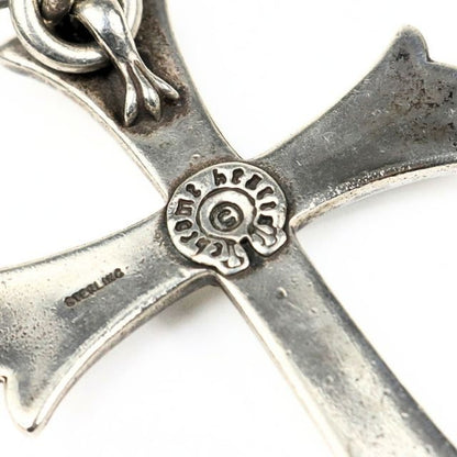 CHROME HEARTS Large Cross Split Dagger Keyring Silver