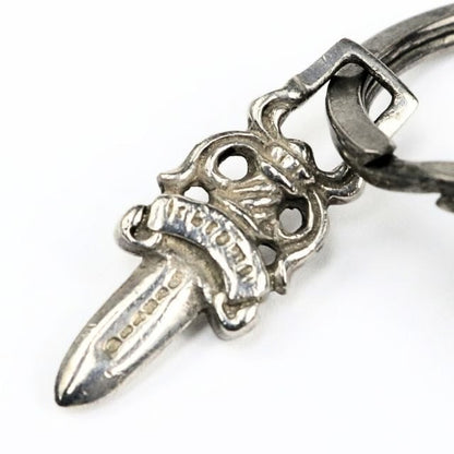 CHROME HEARTS Large Cross Split Dagger Keyring Silver