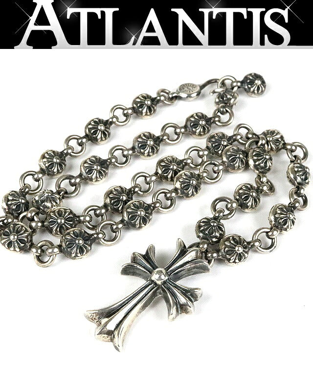 CHROME HEARTS Small CH Cross Cross Ball Necklace Silver