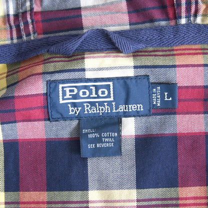 POLO RALPH LAUREN 90s Plaid Check Cotton Anorak Size L