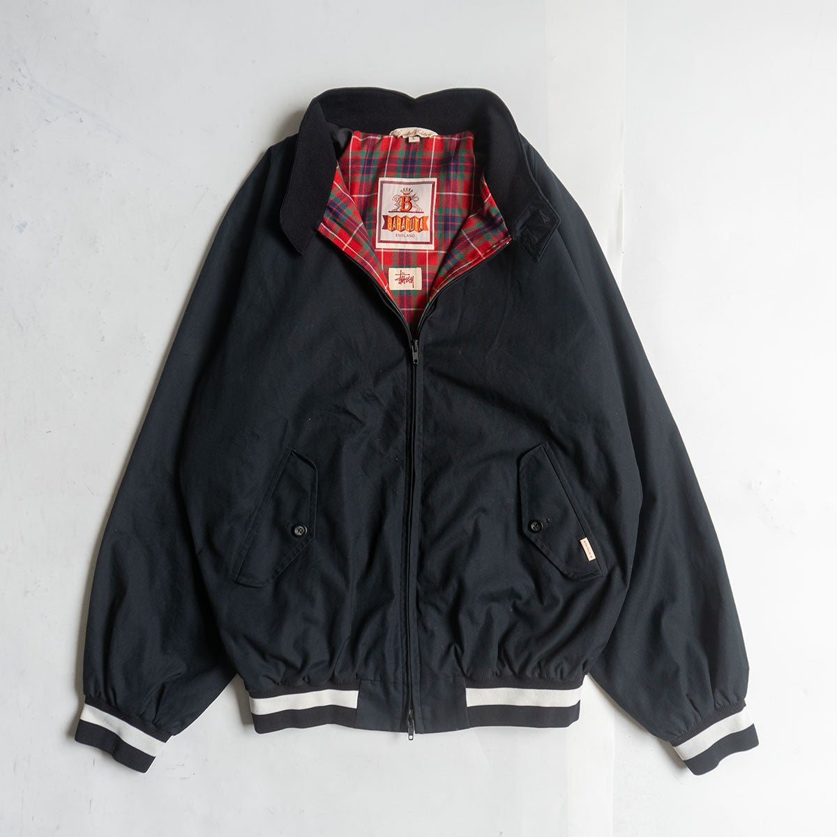 BARACUTA STUSSY Collab G9 Harrington Jacket Black Size L