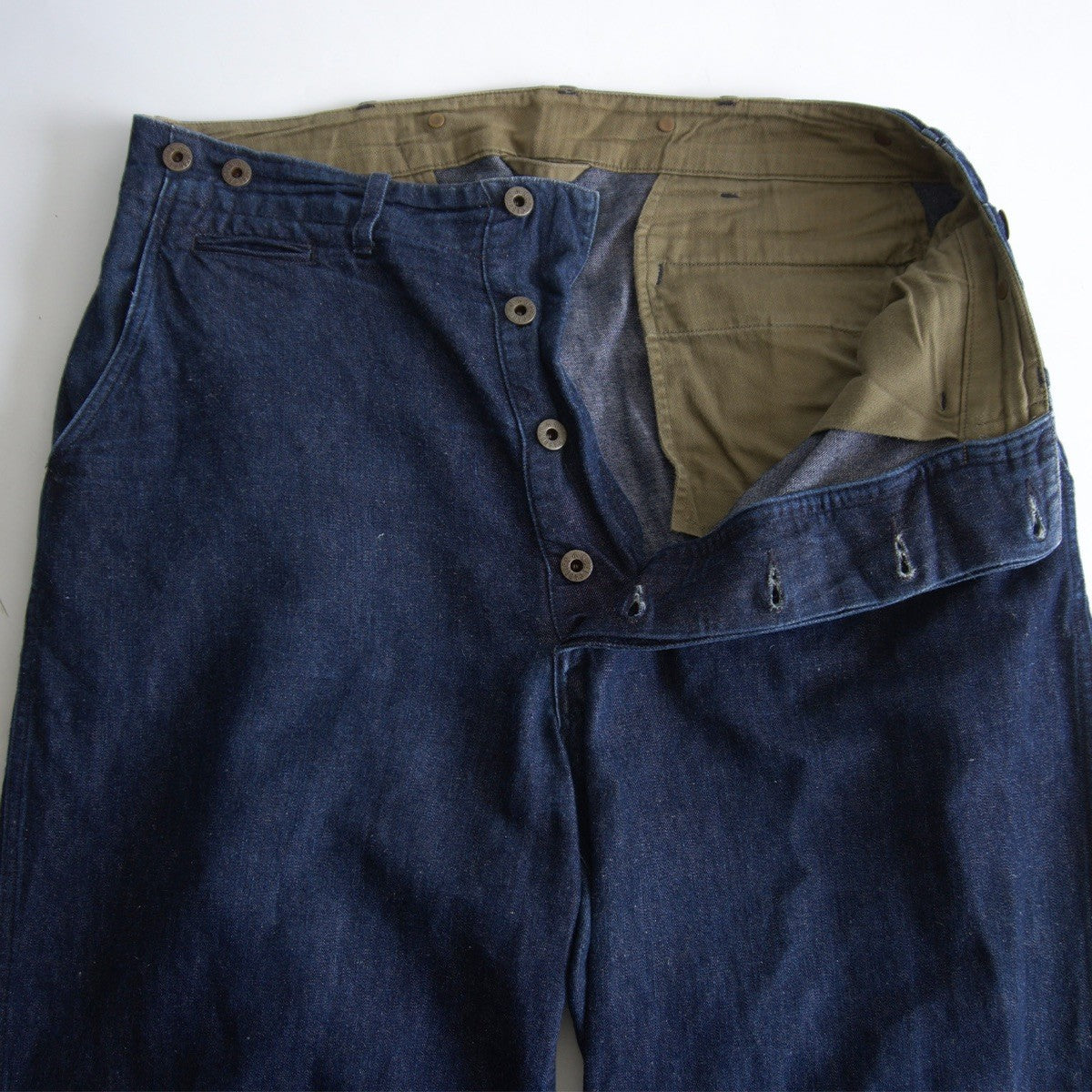 NIGEL CABOURN 40s US Army Cotton Linen Denim Pants Size 34