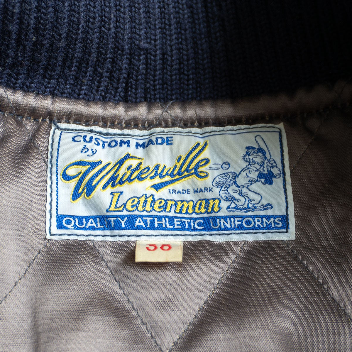 WHITESVILLE Full Deco Leather Sleeve Varsity Jacket Size 38