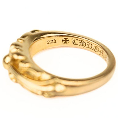 CHROME HEARTS 22K Baby Classic Floral Cross Ring Size JP 5