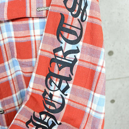 CHROME HEARTS WORKN JNKYD PLD Check Shirt Jacket Red Size L