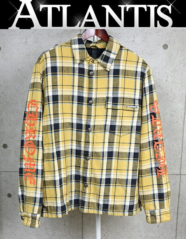 CHROME HEARTS WORKN JNKYD PLD Check Jacket Yellow Size L