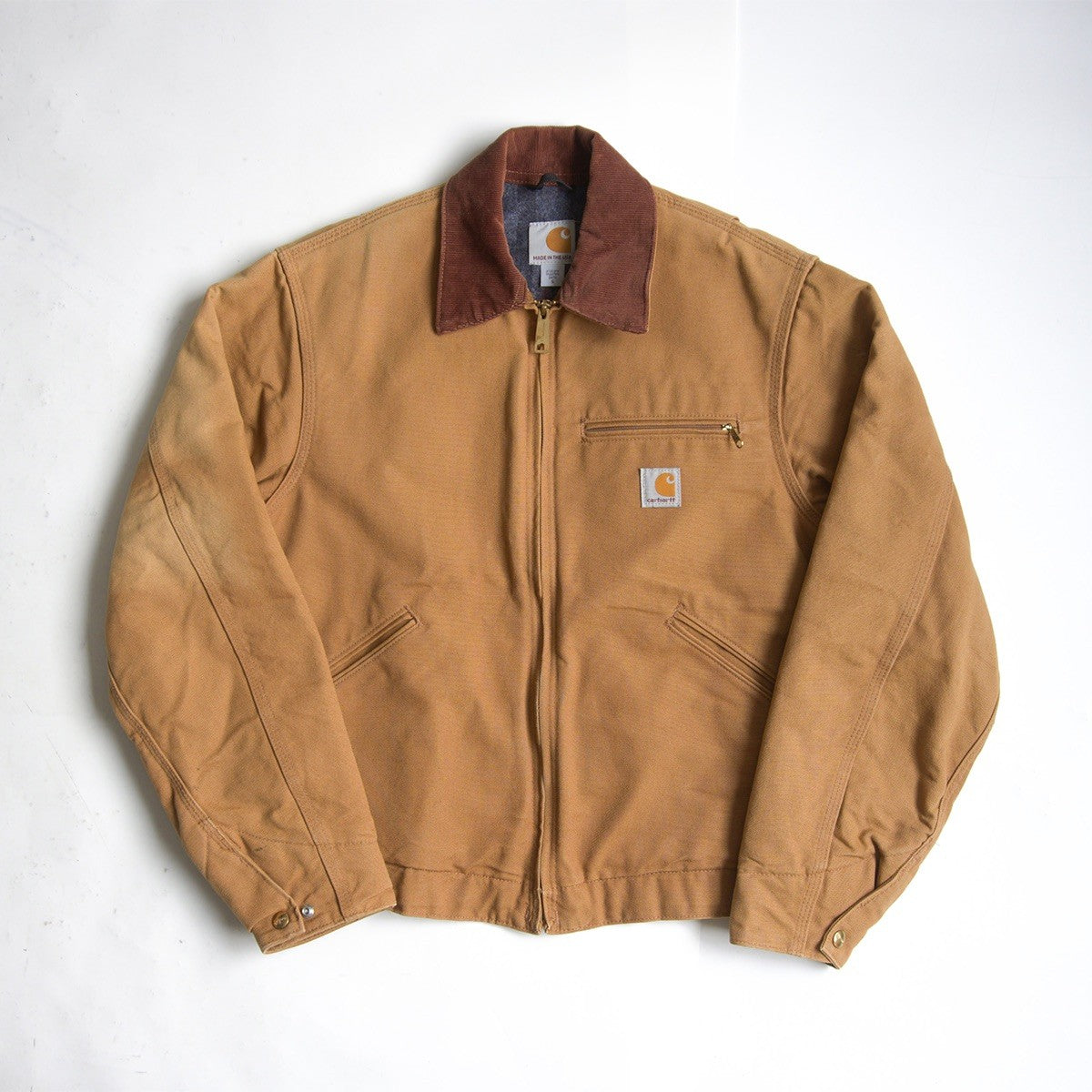 Carhartt J001 BRN Made in USA Duck Canvas Detroit Size S