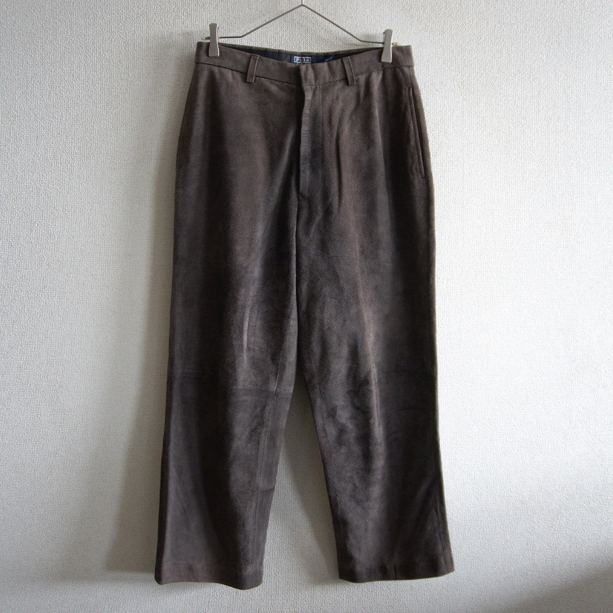POLO RALPH LAUREN Brown Suede Leather Slacks Size 32