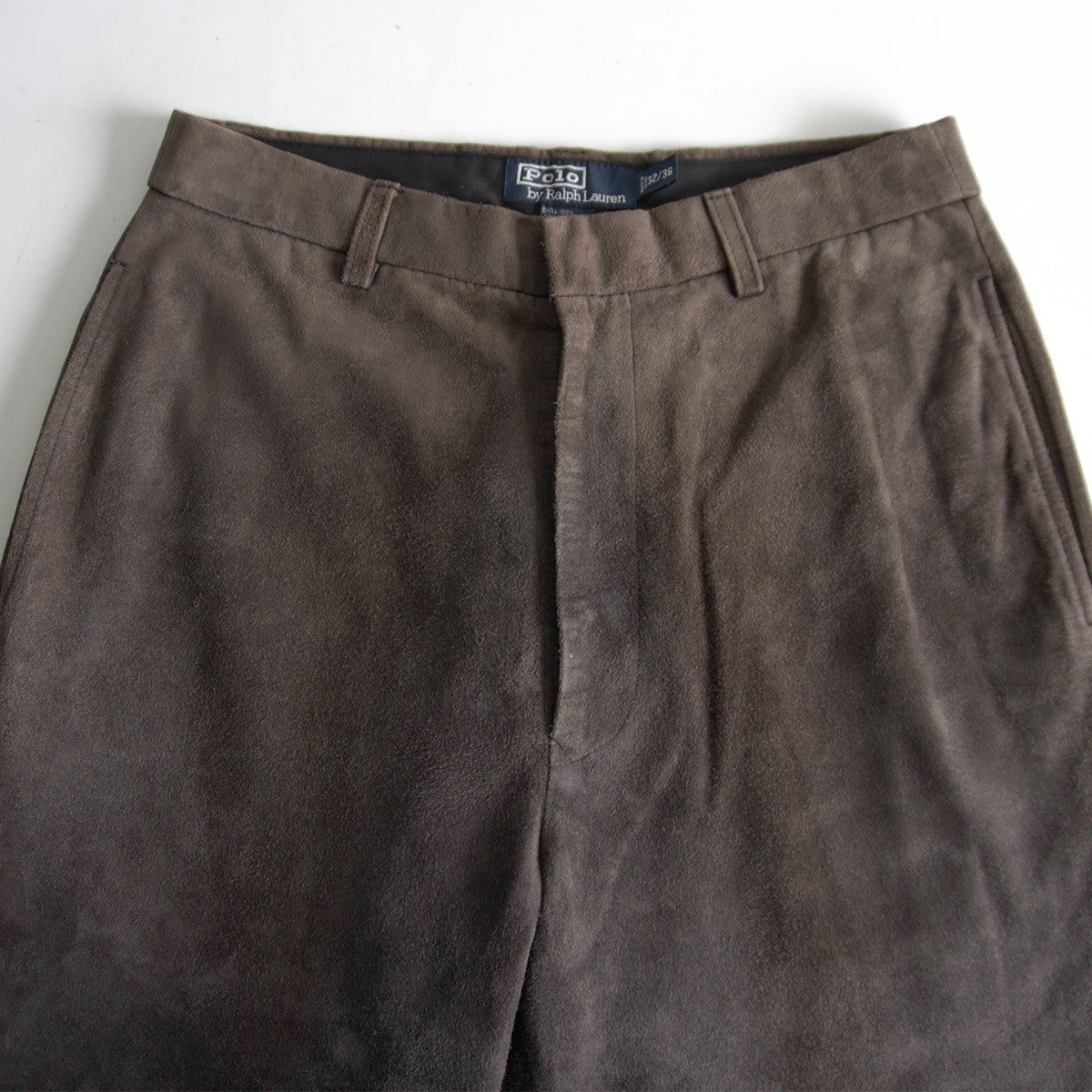 POLO RALPH LAUREN Brown Suede Leather Slacks Size 32