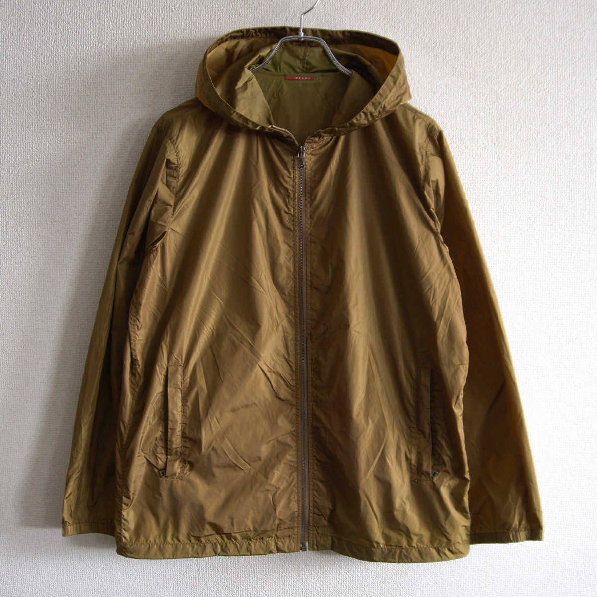 PRADA SPORT Nylon Zip-Up Jacket Camel Size L