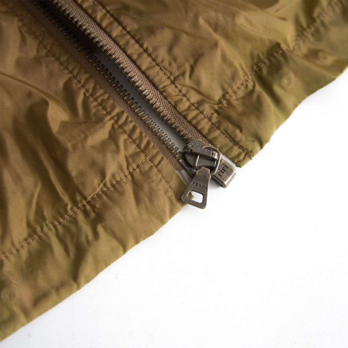 PRADA SPORT Nylon Zip-Up Jacket Camel Size L