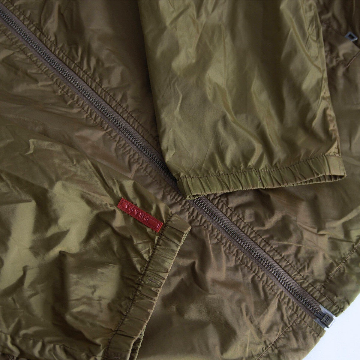 PRADA SPORT Nylon Zip-Up Jacket Camel Size L