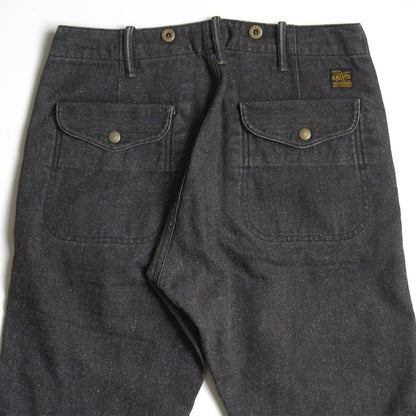 RRL Nep Black Denim Bush Pants Suspender Buttons Size 28