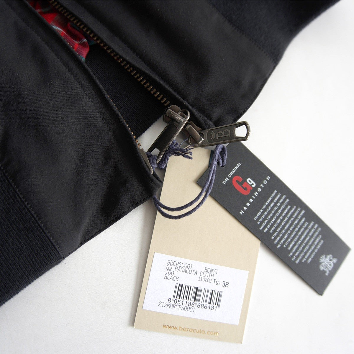 BARACUTA G9 Swingtop Harrington Jacket Black Size 38