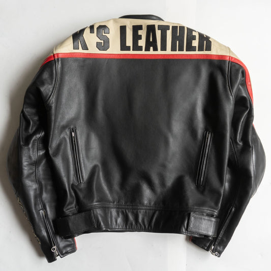 KADOYA BLACK HORSE Single Riders Leather Jacket Size XXL